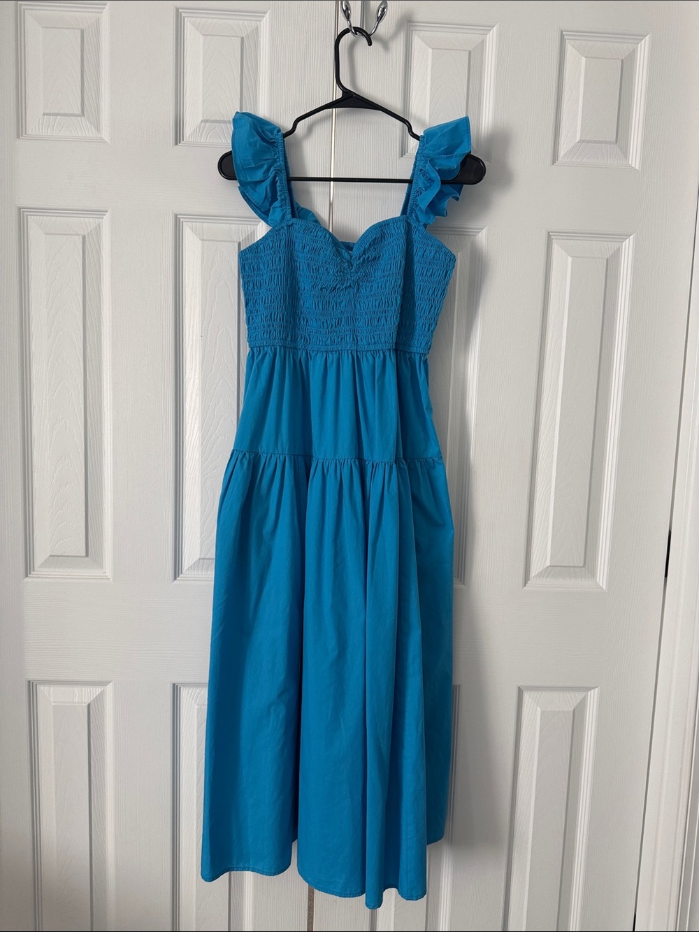 Abercrombie & Fitch Bright Turquoise Ruffle-Strap Maxi Dress